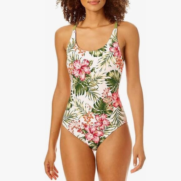 Hurley Floral Tropical Print Stretch One Piece Swimsuit Size XXL - Picture 1 of 11